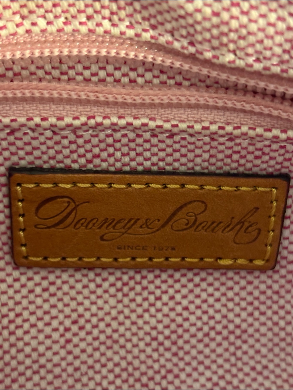 Dooney & Bourke Blue Pebble Leather Mini Barrel Bag with Brown Trim - Picture 8 of 11